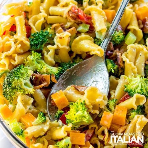 Broccoli Pasta Salad With Bacon And Cheddar Tsri