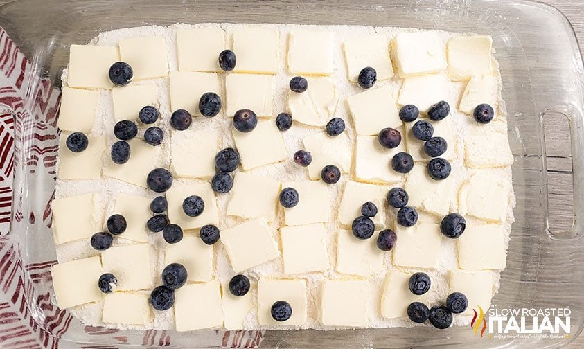 fresh blueberries and sliced butter