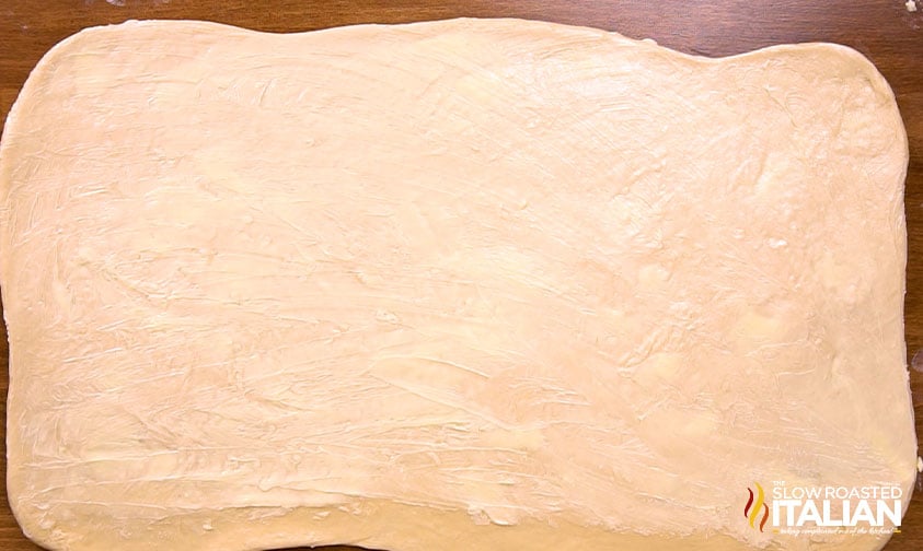 dough rolled out into a rectangle