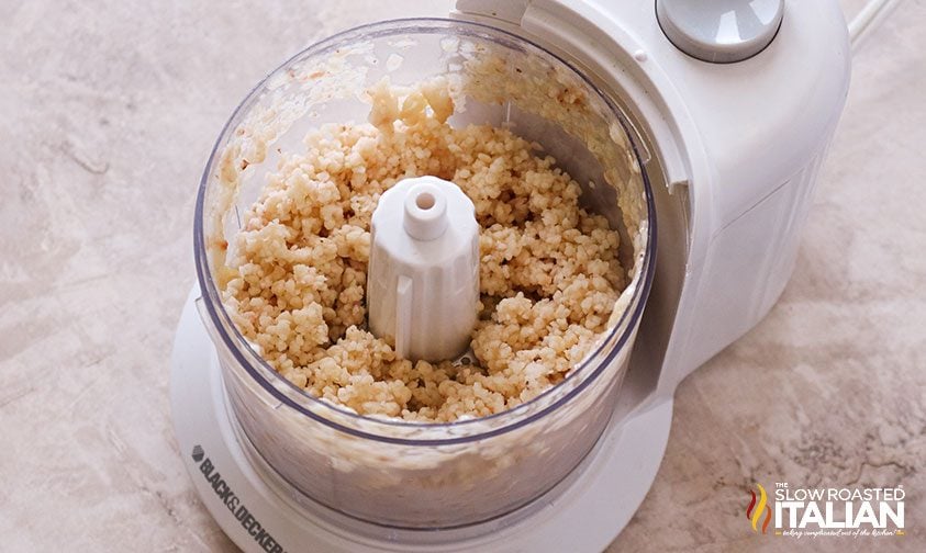 frozen bananas ground up in a food processor