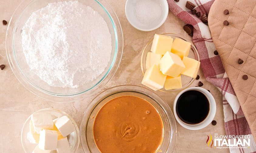 ingredients in bowls