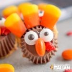 pretzel turkey treat standing on table