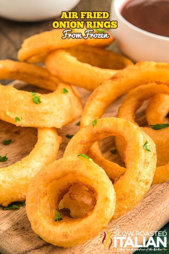 Air fryer frozen onion rings - crispier than oven cooking