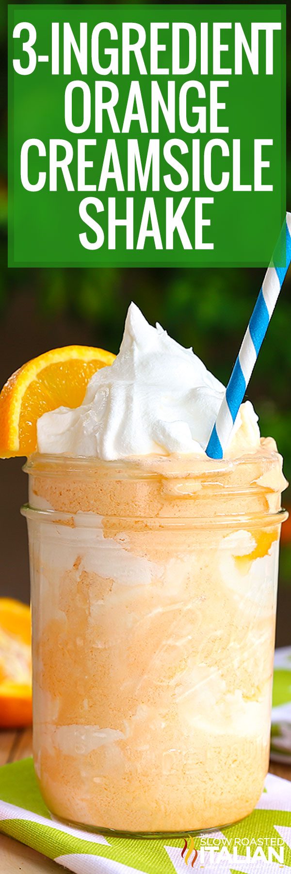 titled image (and shown): 3-ingredient orange creamsicle shake