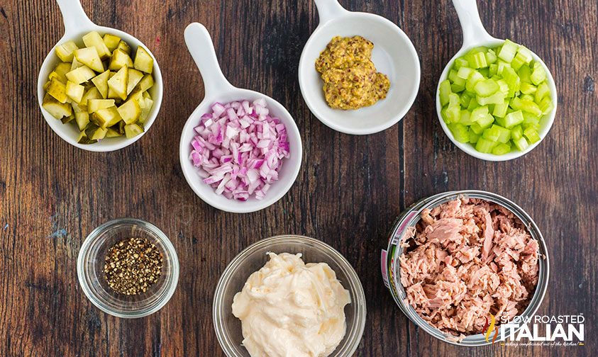 ingredients for classic tuna salad recipe