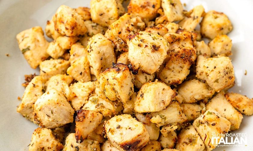 lemon garlic air fried chicken bites