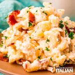 close up of chicken bacon ranch casserole