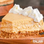 slice of no bake pumpkin cheesecake