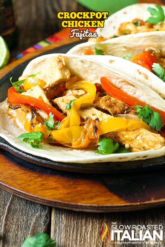 flour tortillas full of white meat and sautéed bell peppers