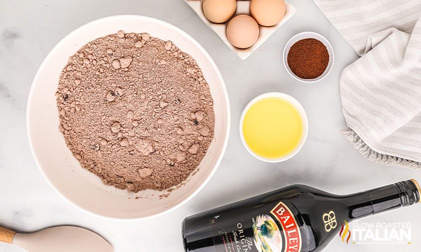 ingredients to make brownies with irish cream