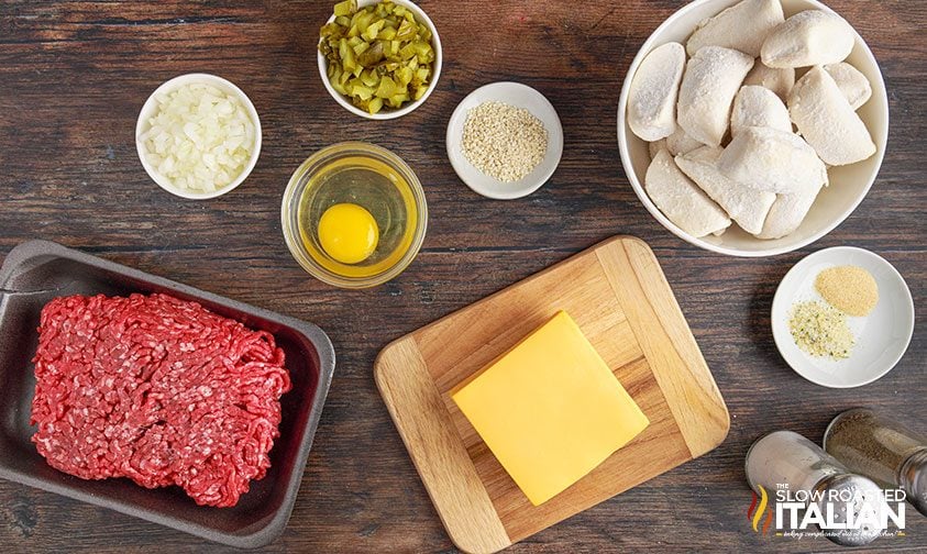 ingredients to make cheeseburger bombs