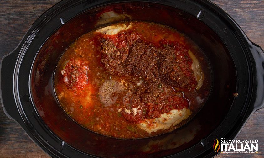 slow cooker tacos cooking