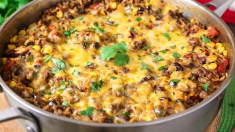 Taco Sour Cream Rice Bake