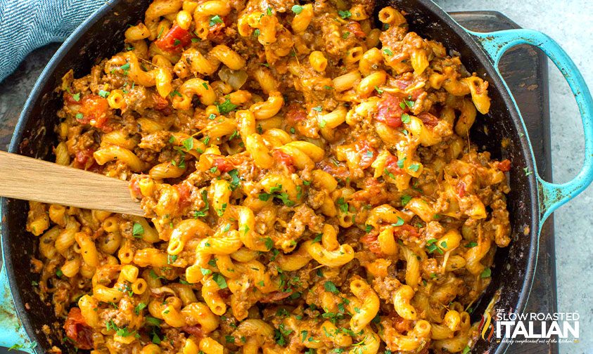 american goulash in a pot