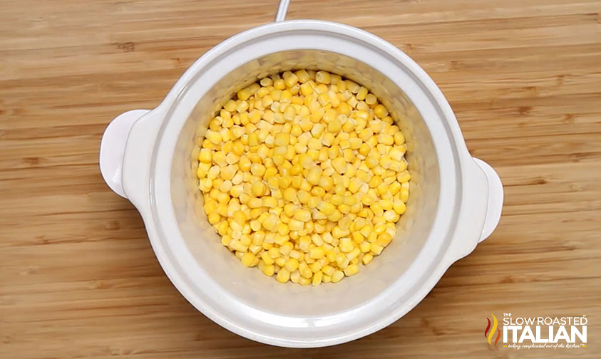 frozen corn in crockpot.