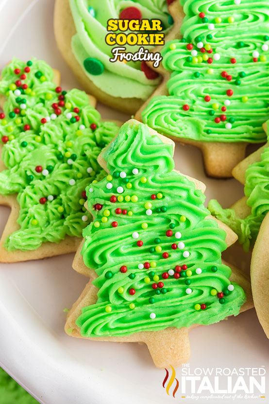 Christmas Tree Iced Sugar Cookie Bars (Easy Recipe)