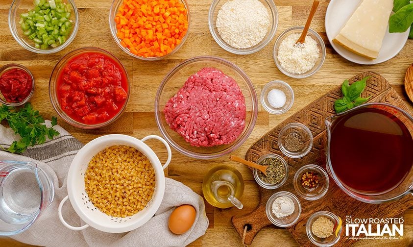 ingredients to make Italian meatball soup recipe