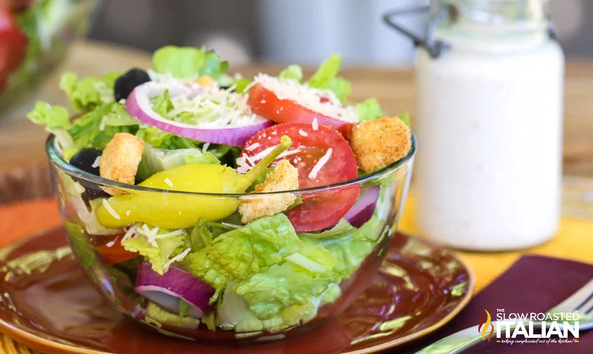 Olive Garden-Style Salad with Creamy Italian Dressing