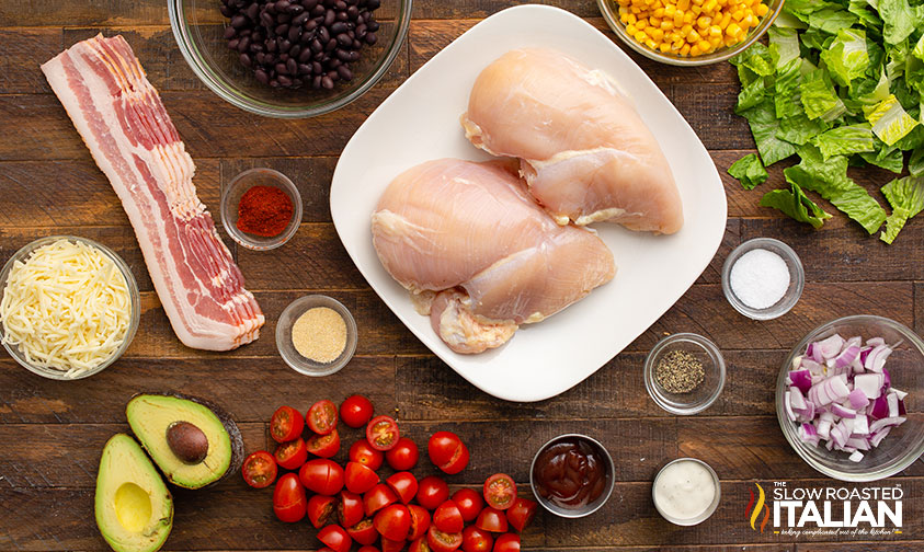 ingredients for barbecue chicken salad