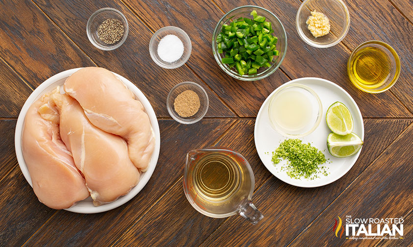 ingredients for grilled tequila lime chicken