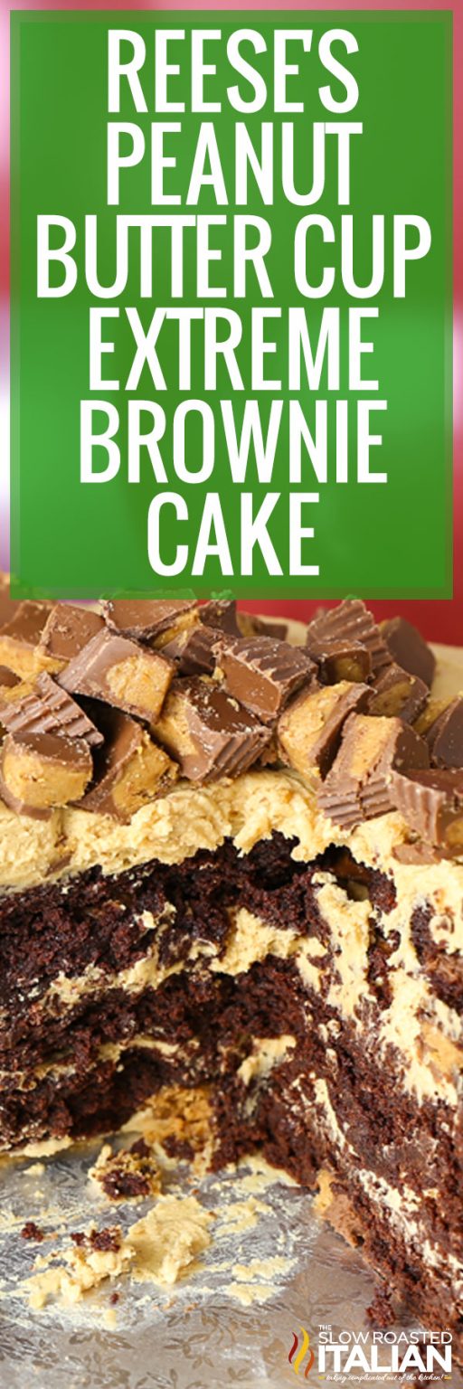 Reese's Peanut Butter Cup Extreme Brownie Cake - Tsri