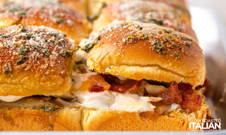 Chicken Bacon Ranch Sliders Easy Tailgating Recipe The Slow Roasted Italian 6678