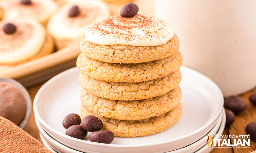 stacked tiramisu cookies