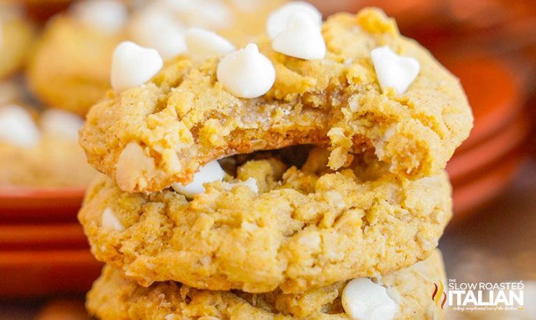 Soft & Chewy Pumpkin Oatmeal Cookies (W/ White Chocolate) - The Slow ...