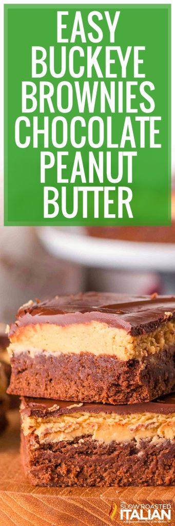 Easy Buckeye Brownies Recipe (Chocolate Peanut Butter) - TSRI