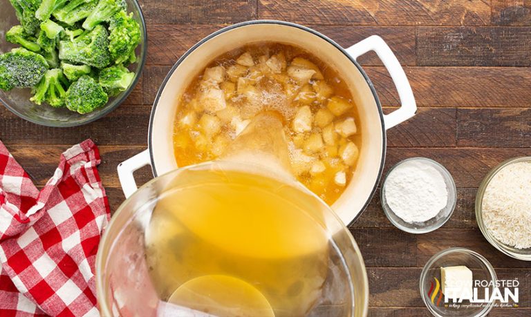 Cheesy Chicken Broccoli Soup With Rice - TSRI