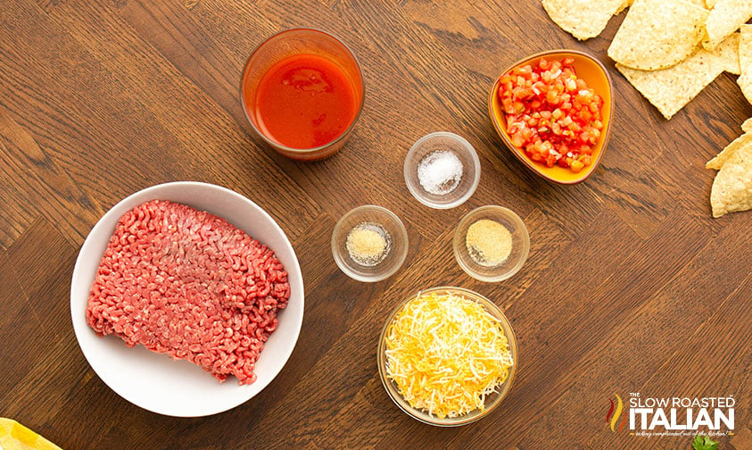 ingredients for beef enchilada dip recipe