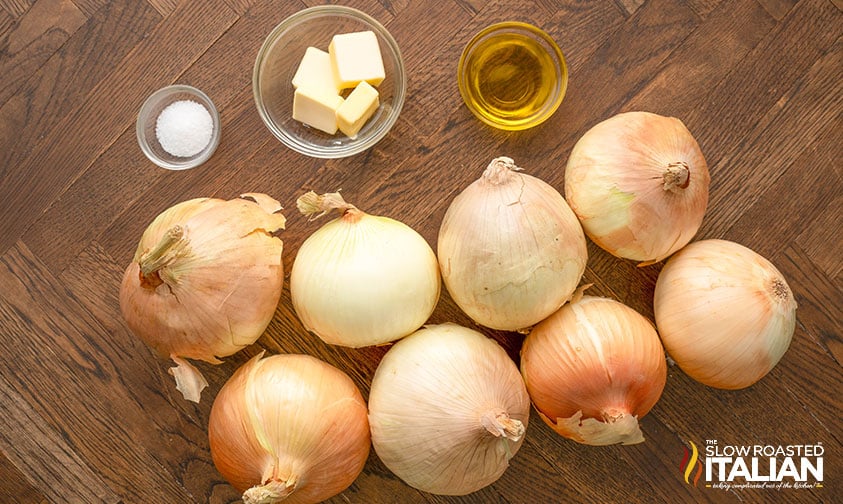 ingredients for caramelized onions in crock pot