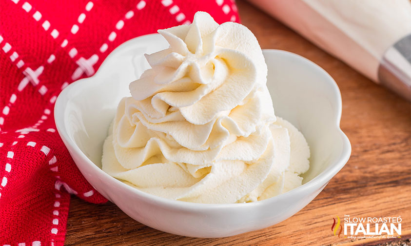 bowl of whipped cream with maple syrup