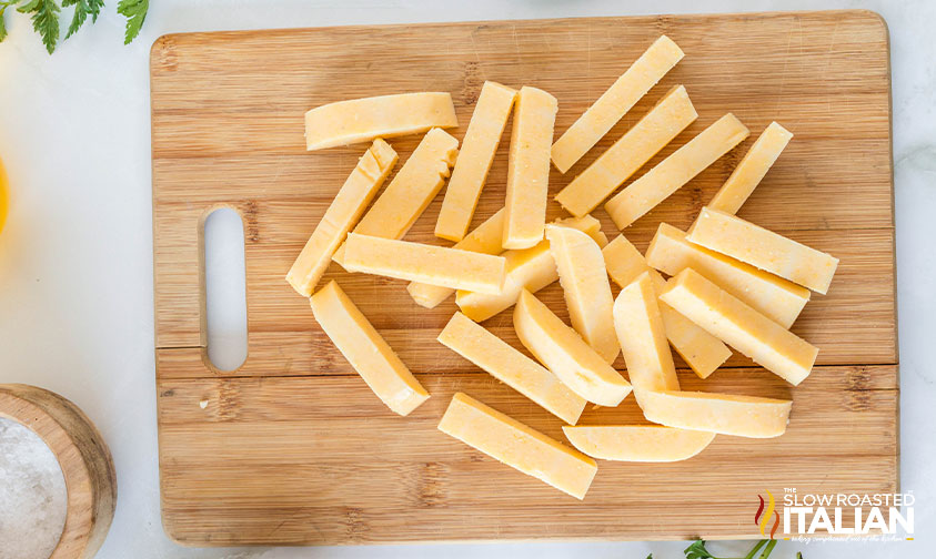 pre-cooked polenta sliced into fries