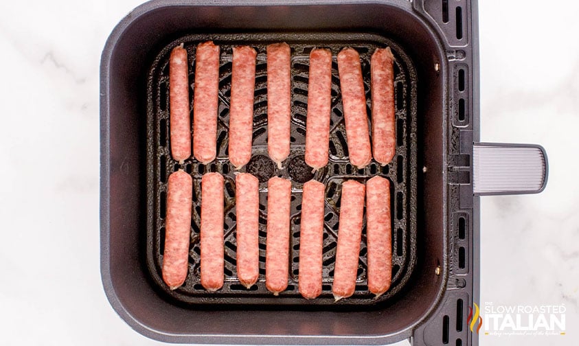 sausage link in air fryer basket