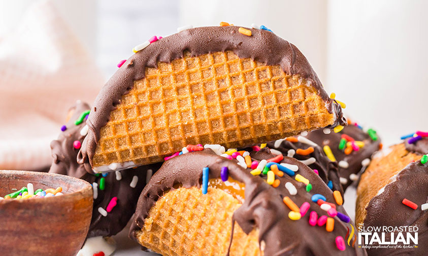 stacked homemade choco tacos