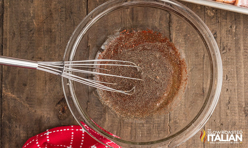 whisked maple syrup, brown sugar and spices in a large bowl