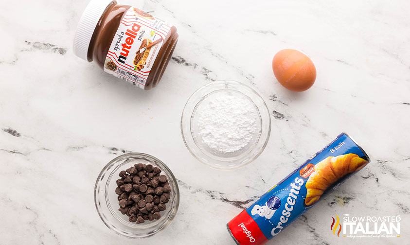 ingredients for nutella croissants