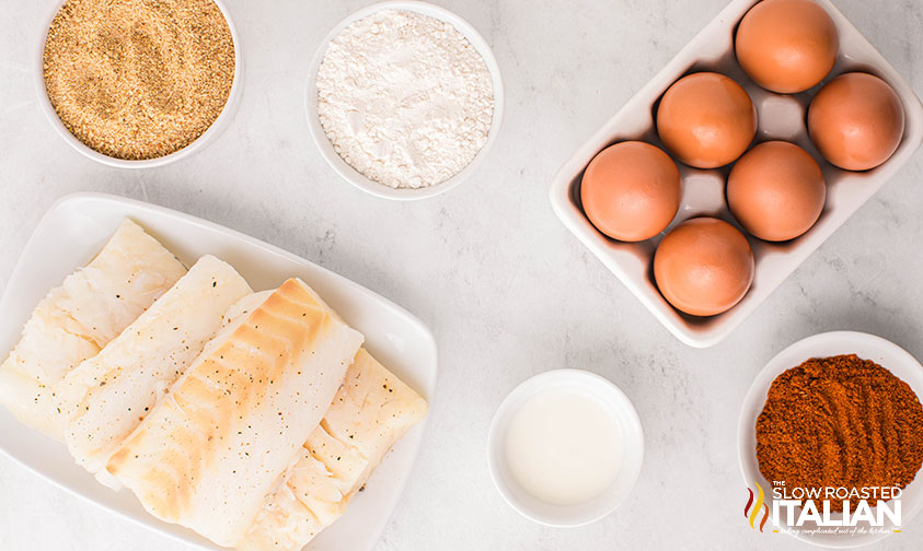 ingredients for air fryer fish and chips