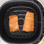 breaded filet in air fryer basket