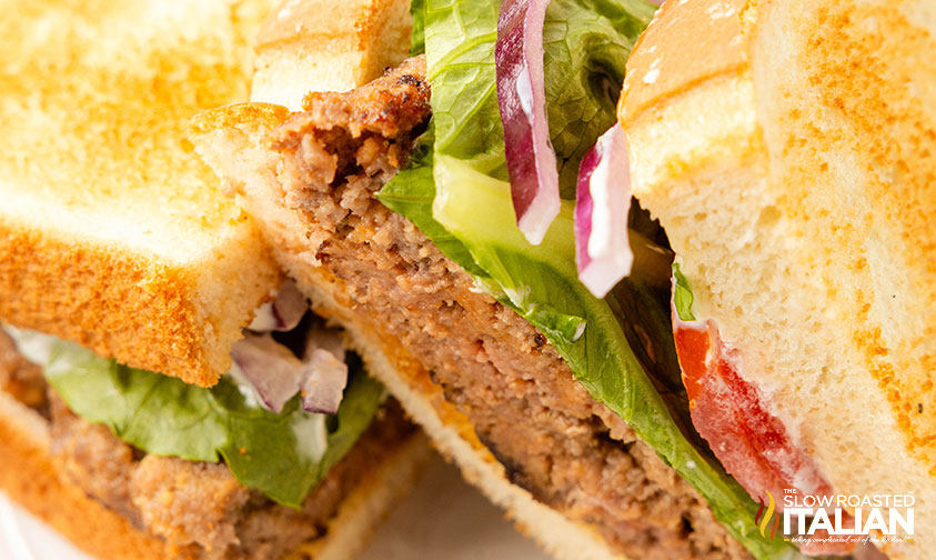 sliced meatloaf sandwich