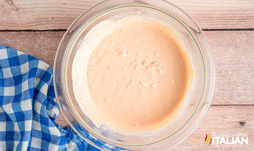 homemade big mac sauce in a small mixing bowl