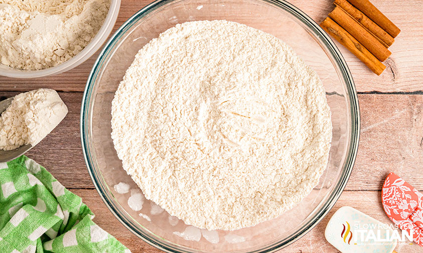 dry ingredients mixed in a large bowl