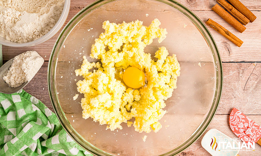 sugar, butter and eggs in a large mixing bowl