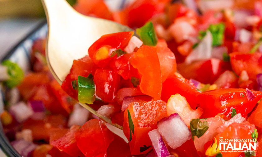 spoonful of chipotle fresh tomato salsa