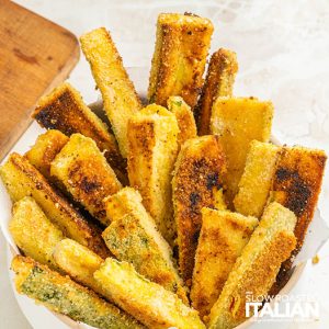 closeup of keto zucchini fries