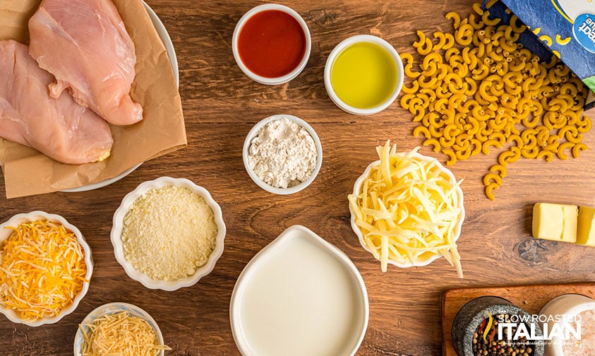 ingredients for noodles and company mac and cheese recipe