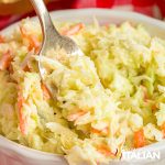 closeup of popeyes coleslaw recipe