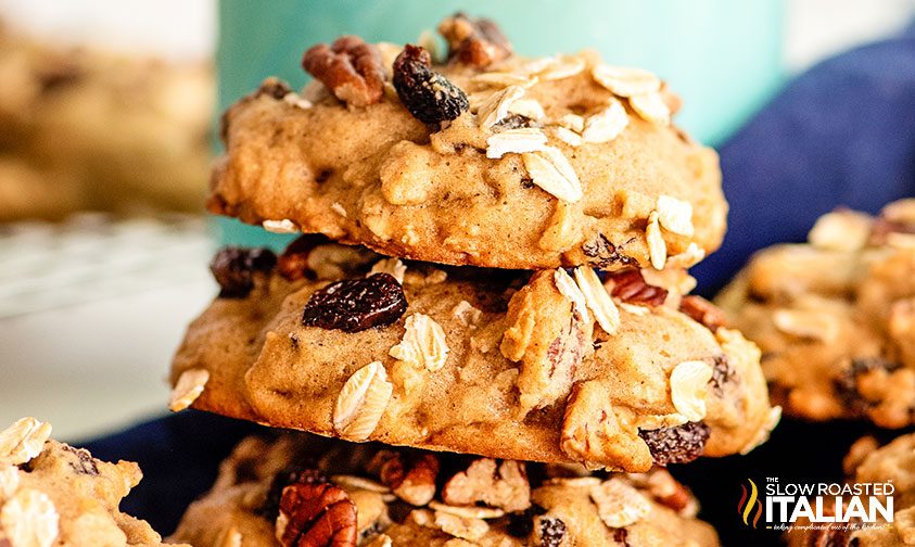 closeup: stack of applesauce cookies