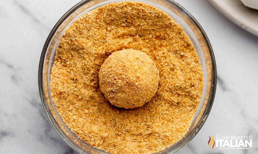 goat cheese balls coated in breadcrumbs